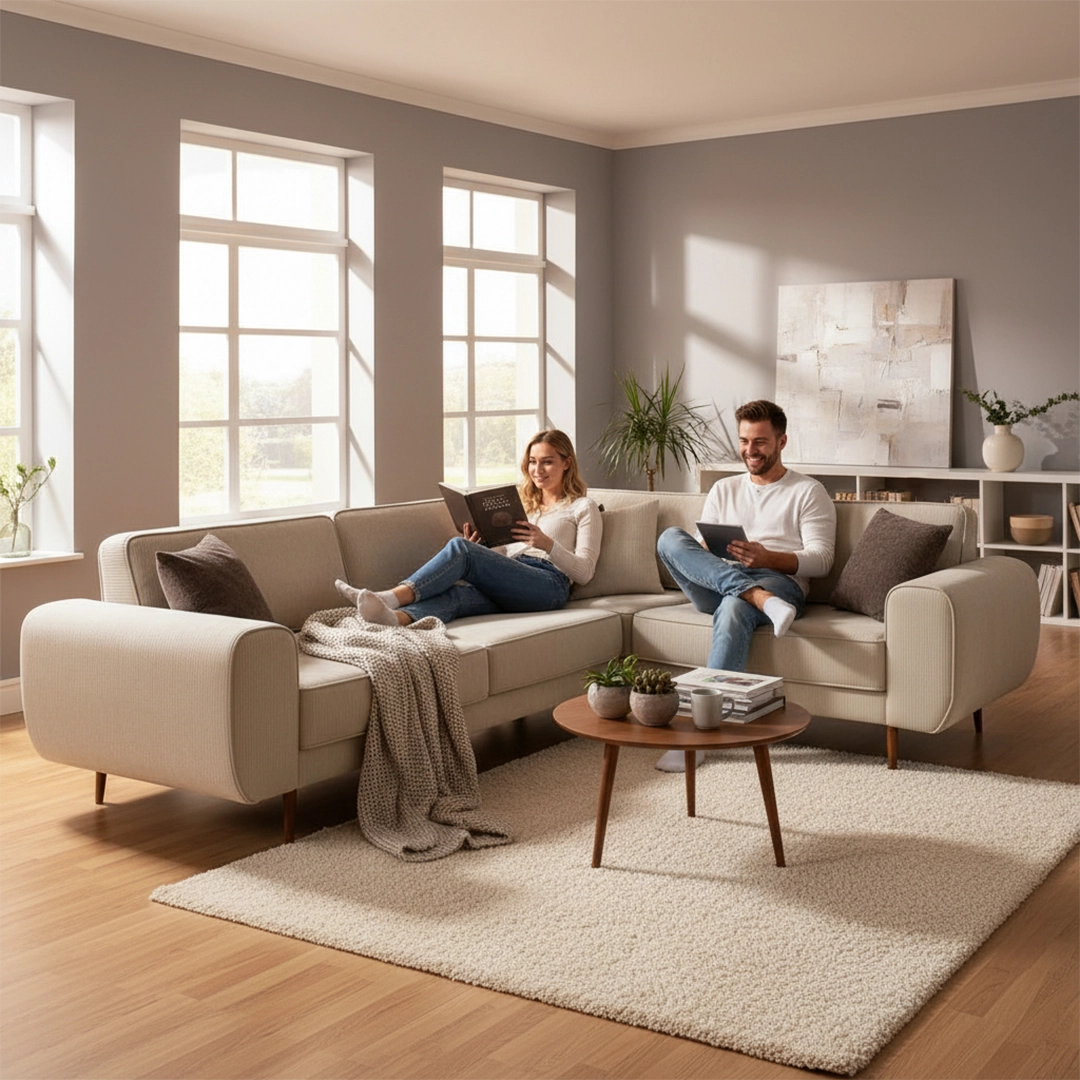 Lora Dörtlü Köşe Koltuk | Modern Geniş Oturumlu Köşe Takımı